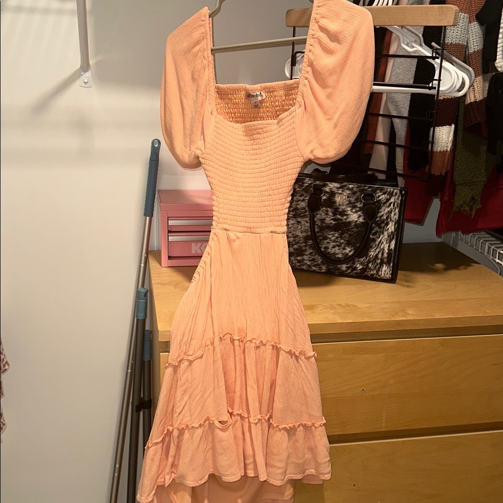 Peach Backless Dress